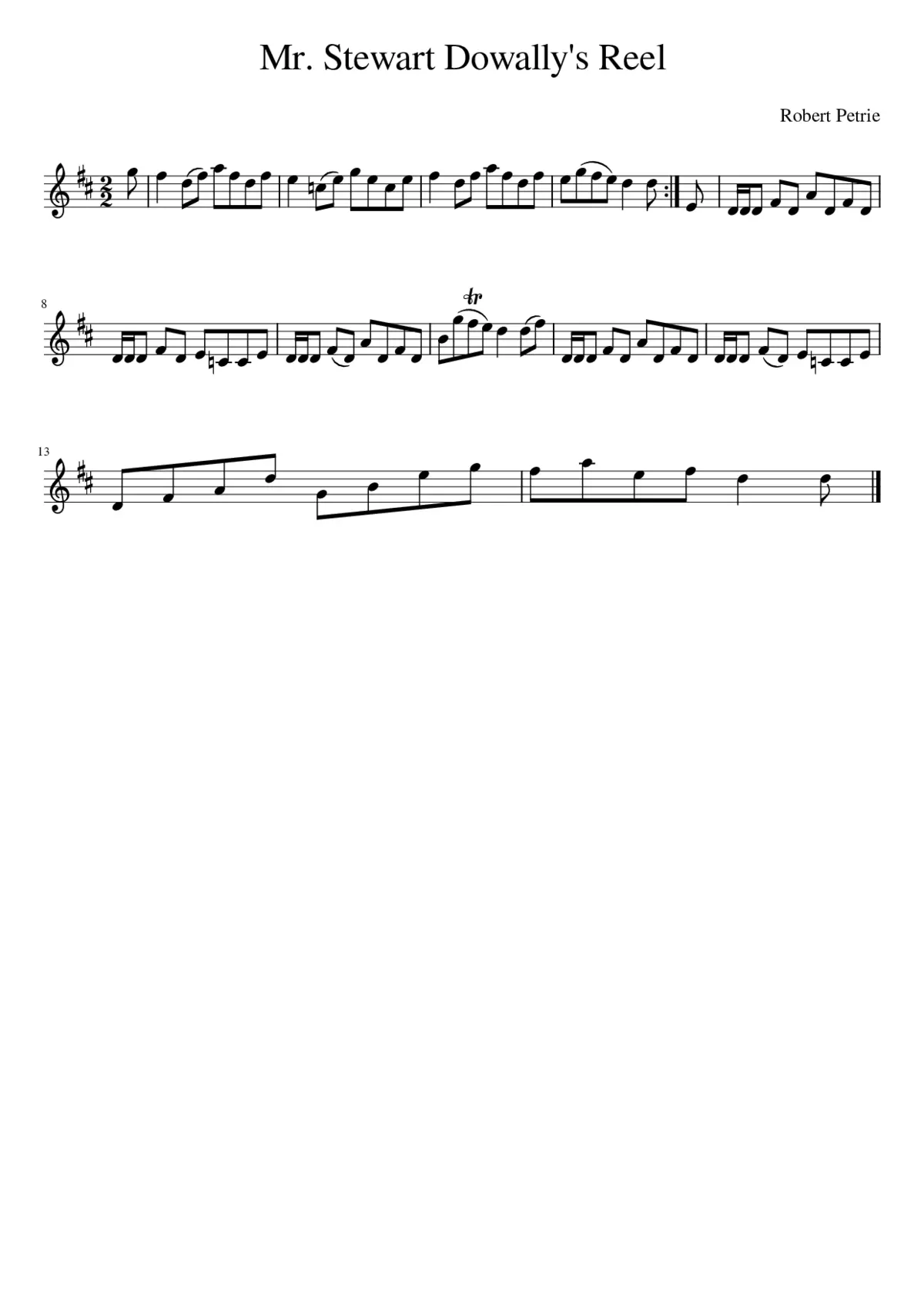 Mr. Stewart Dowally's Reel - Page 1