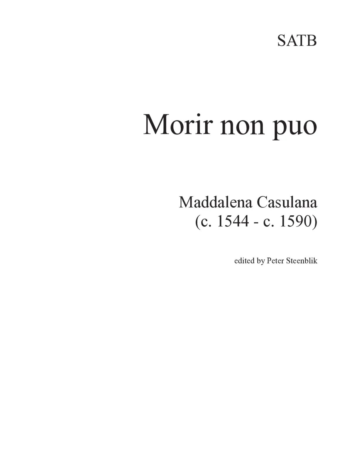 Morir non può 'l mio core - Page 1