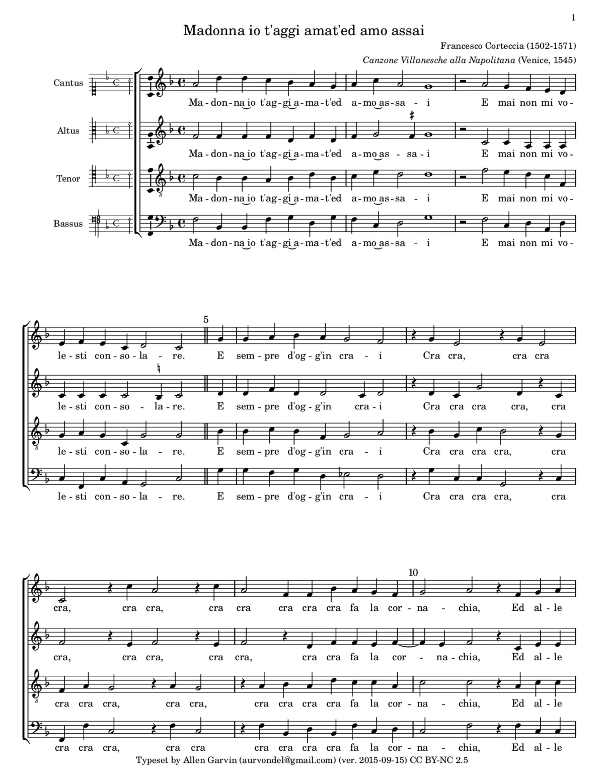 Madonn'io t'haggi' amato - Page 1