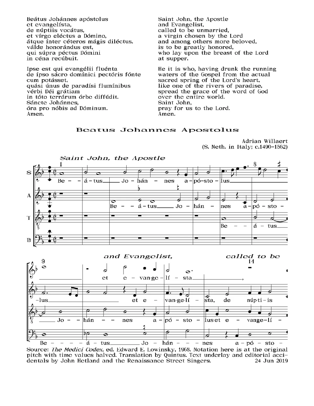 Beatus Johannes - Page 1