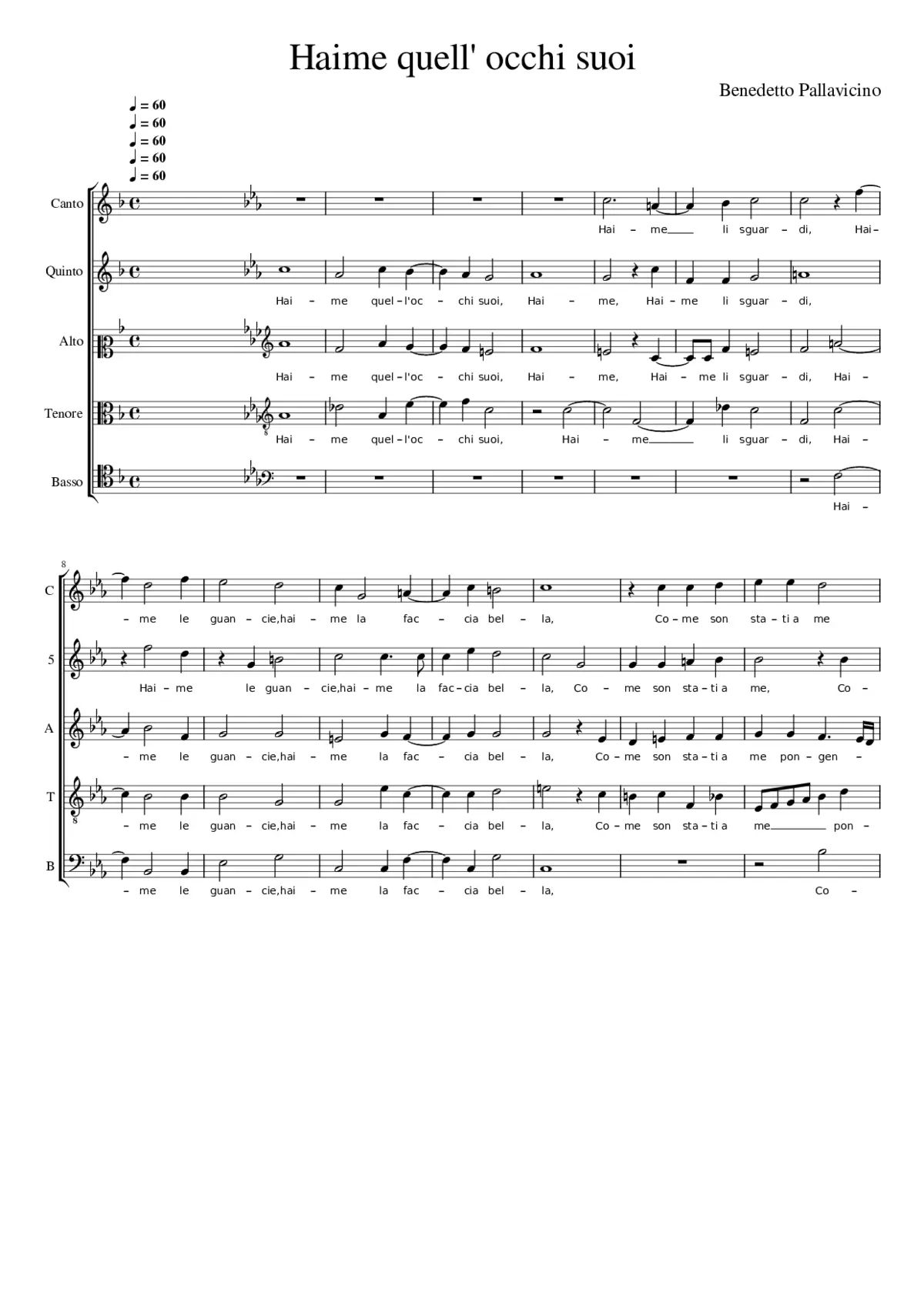 Haime quell' occhi suoi - Page 1