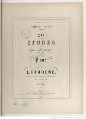 20 Études de moyenne difficulté pour piano