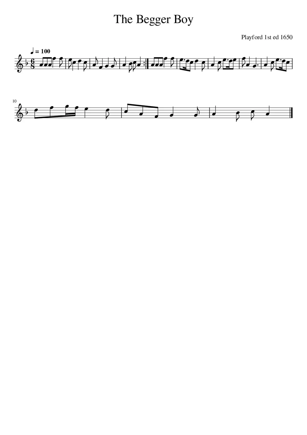 The Begger Boy - Page 1