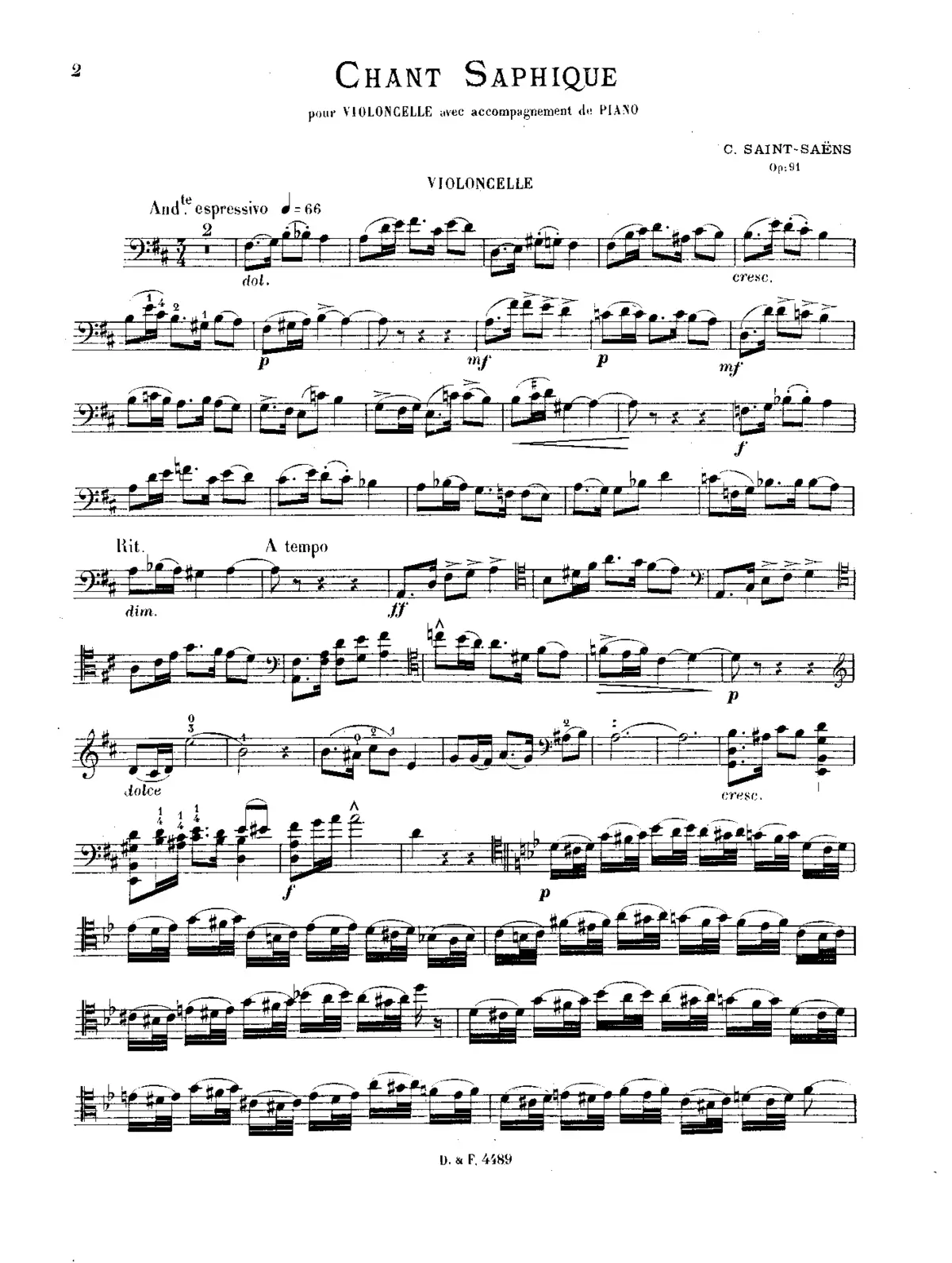 Chant saphique - Page 1