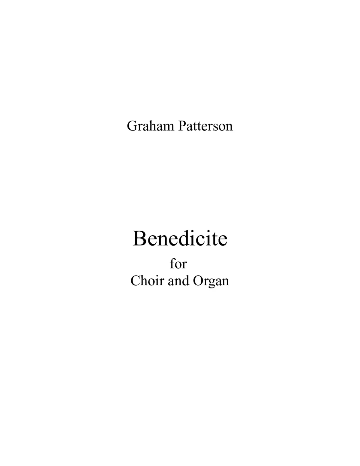 Benedicite - Page 1
