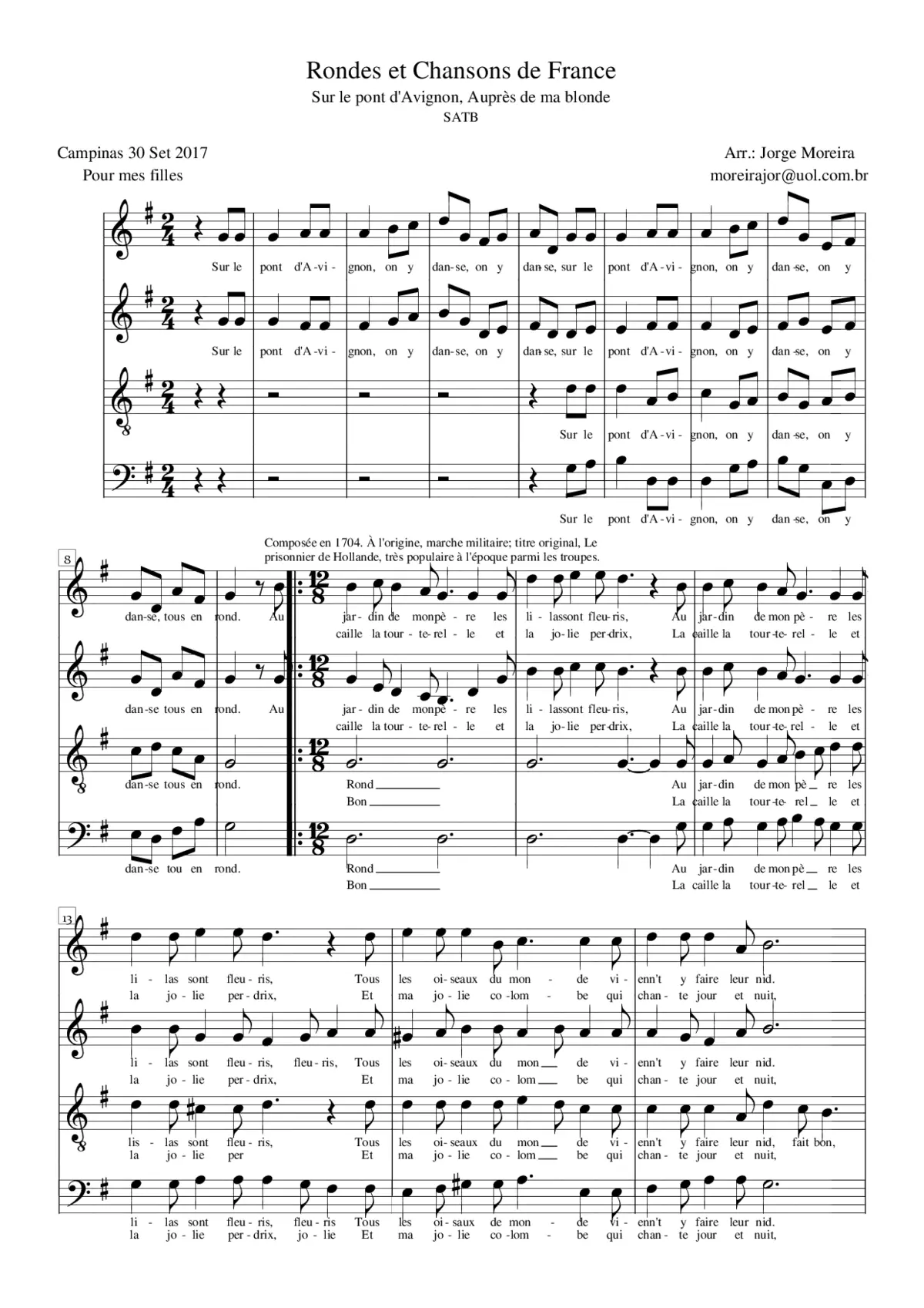 Deux chansons enfantines de France - Page 1