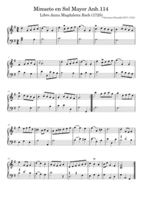 Minuet in G major BWV Anh.114