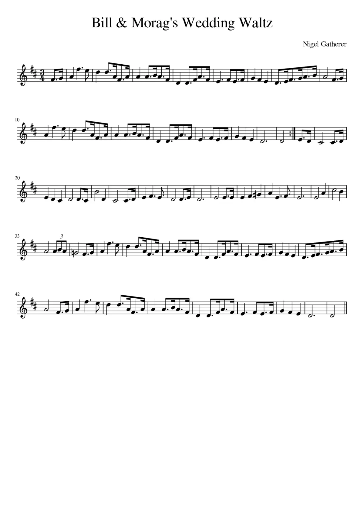 Bill & Morag's Wedding Waltz - Page 1