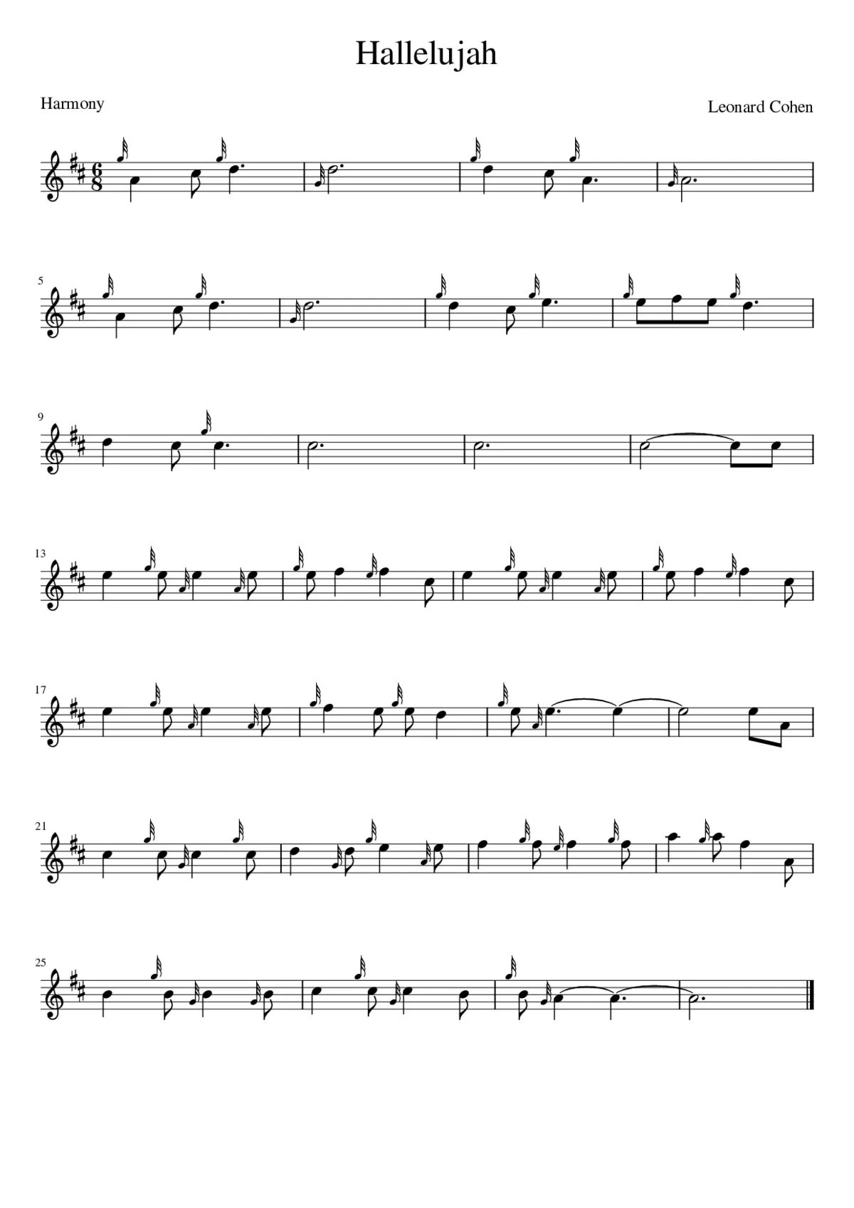 Hallelujah harmony - Page 1