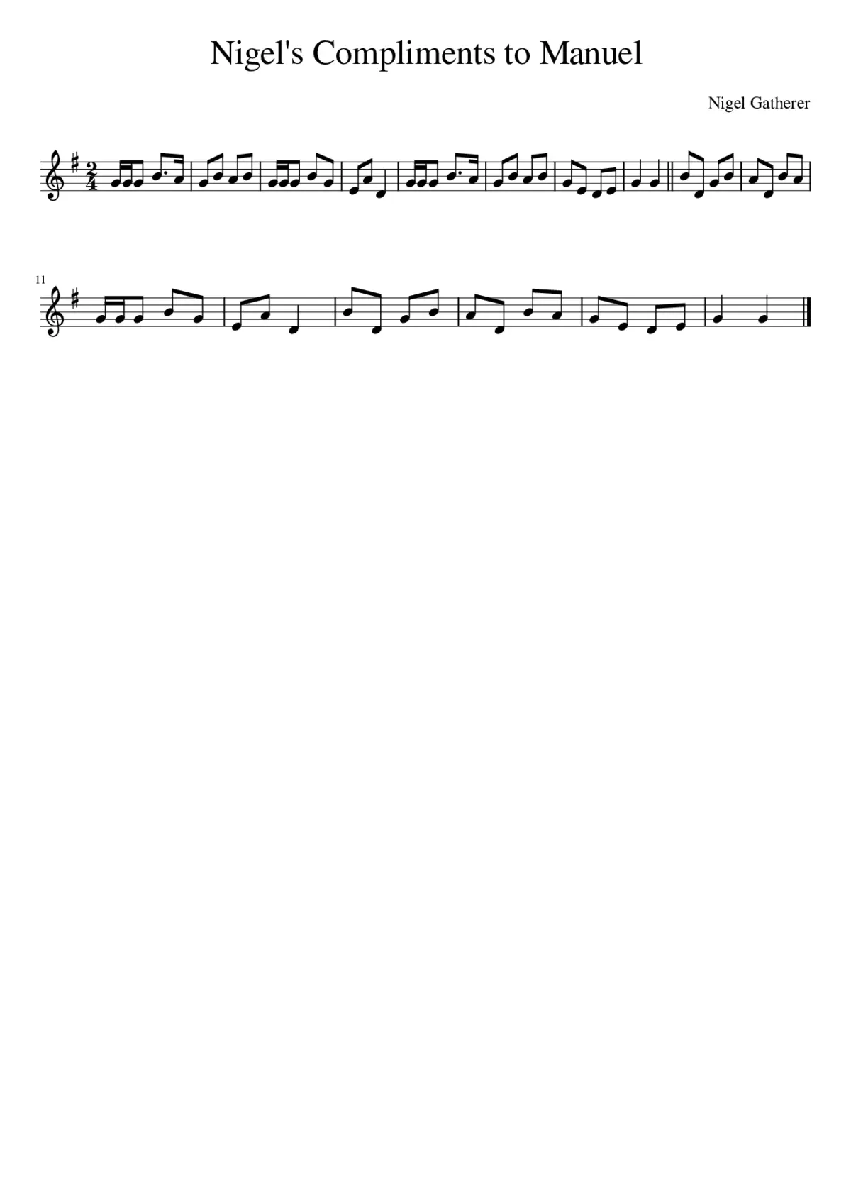 Nigel's Compliments to Manuel - Page 1