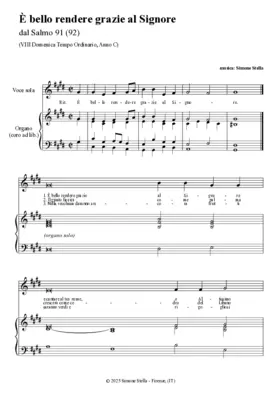 È bello rendere grazie al Signore (Psalm 91/92)