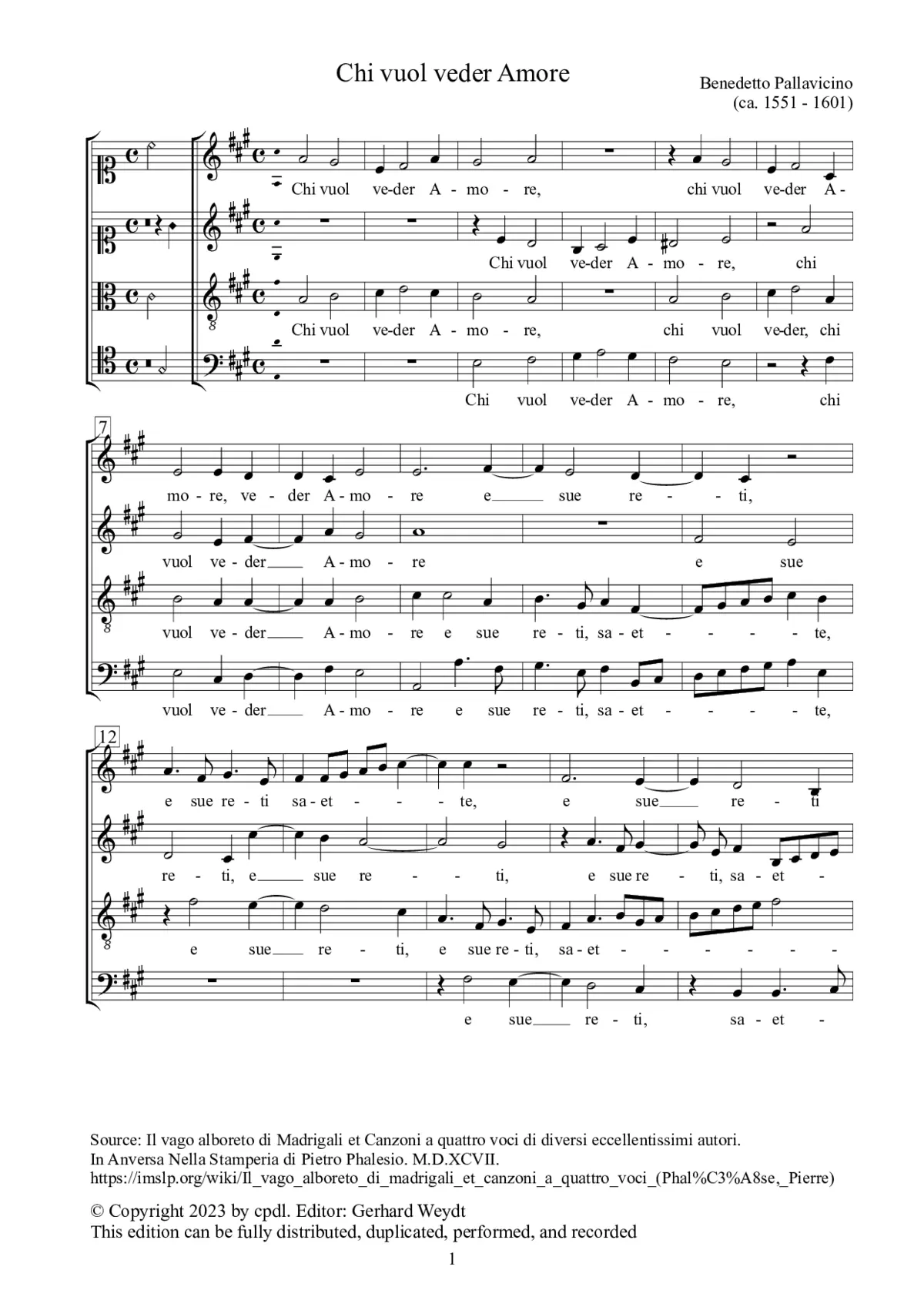 Chi vuol veder Amore - Page 1
