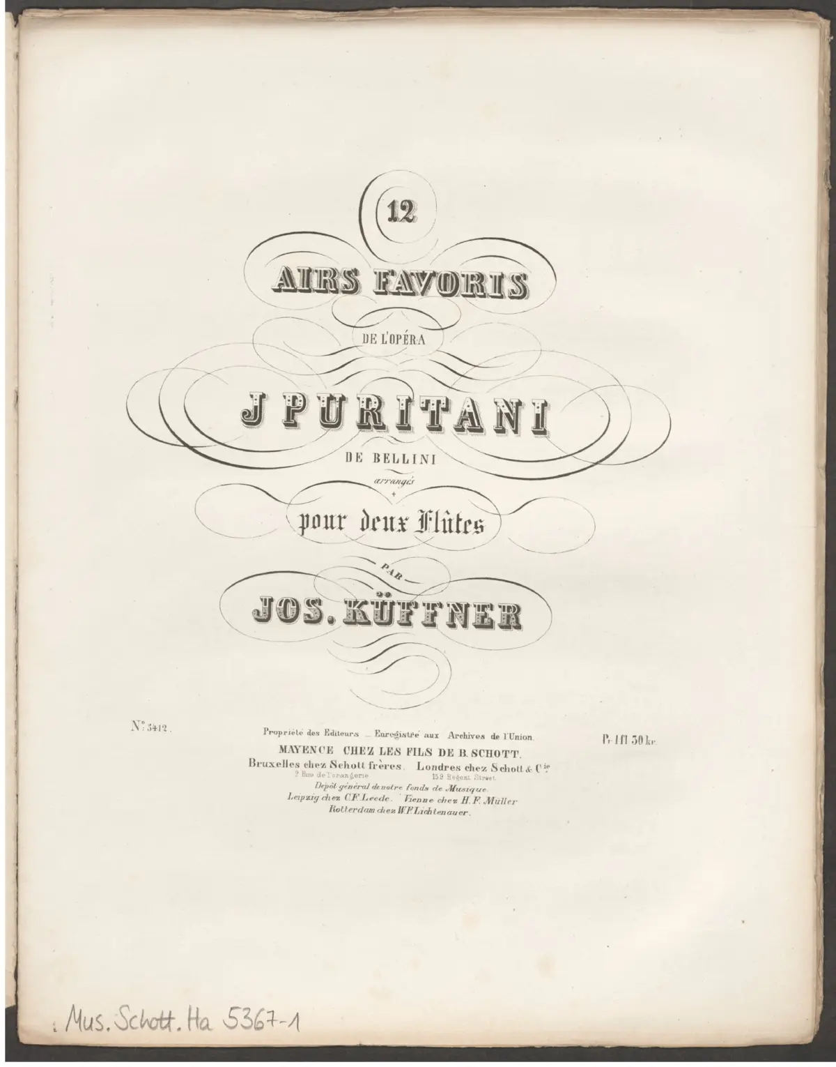 12 Airs favoris de l'opéra I puritani de Bellini - Page 1
