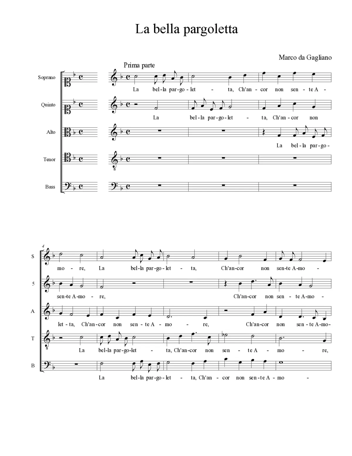 La bella pargoletta - Page 1