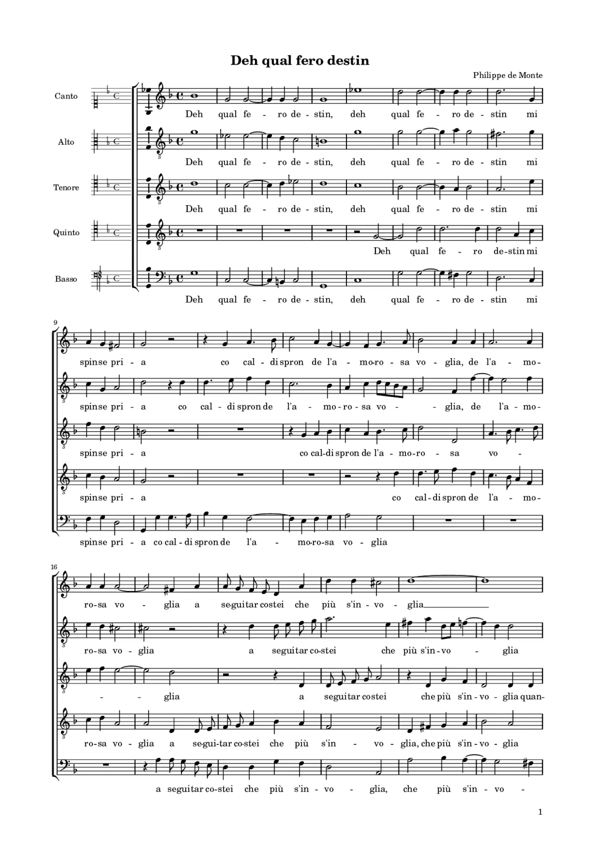 Deh qual fero destin - Page 1