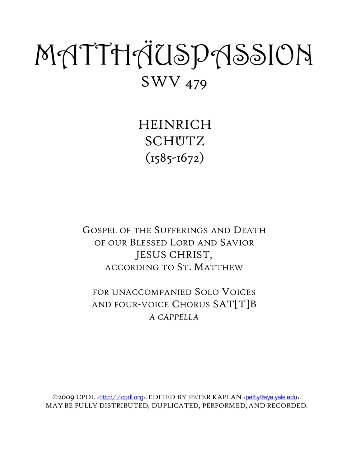 Matthäuspassion - Page 1