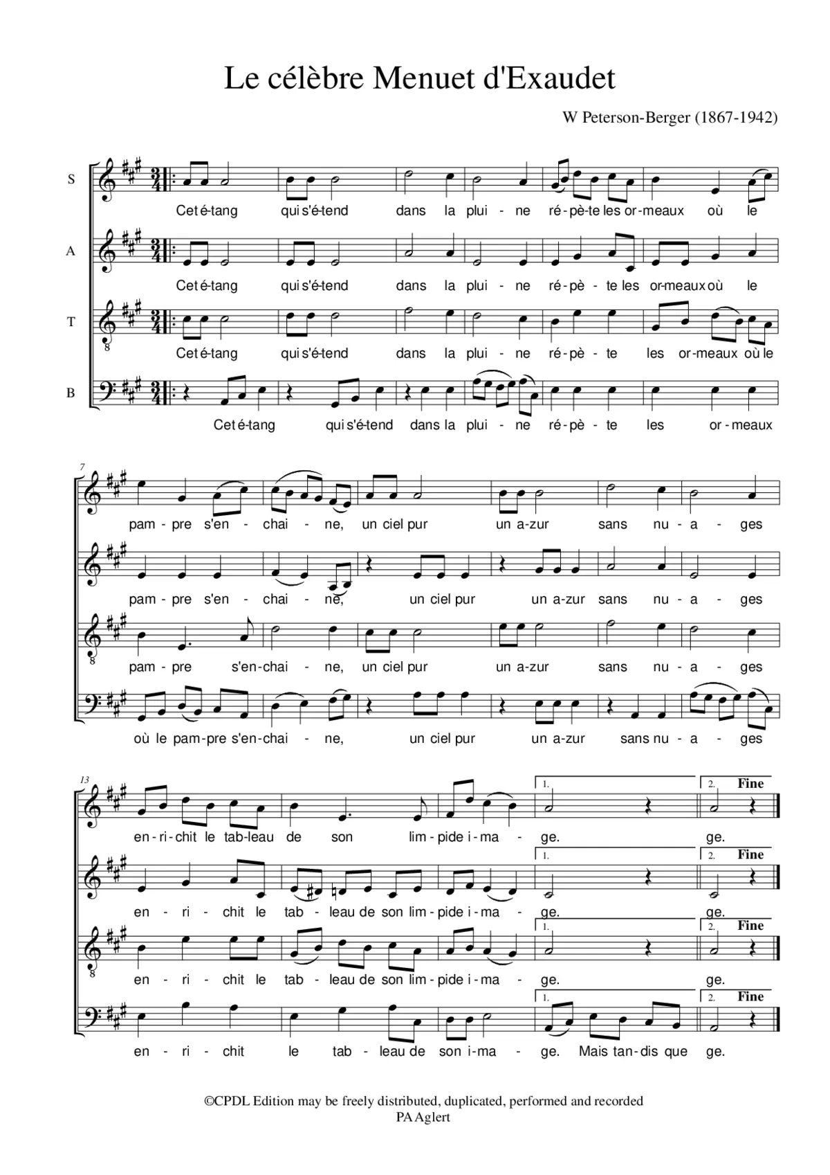 Menuet (from Op. 2, No. 1) - Page 1