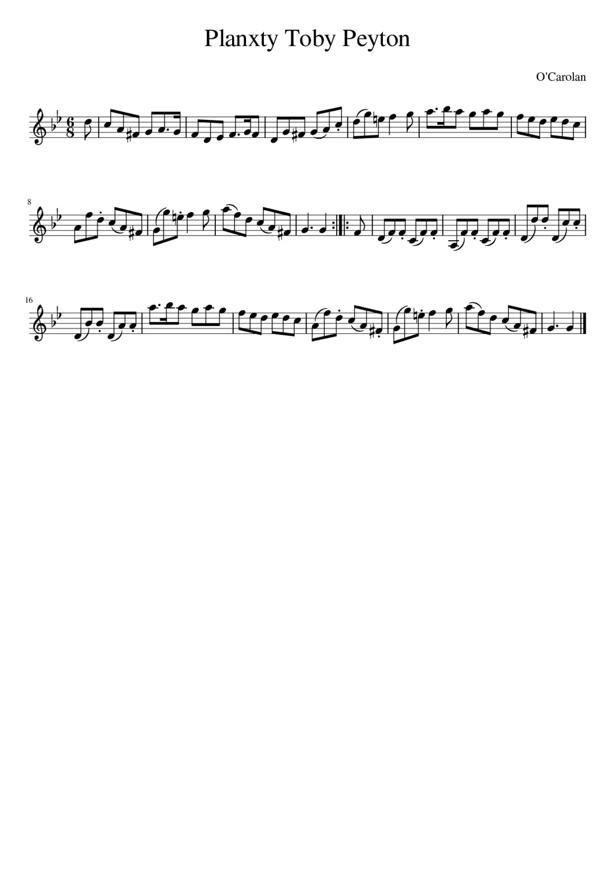 Planxty Toby Peyton - Page 1