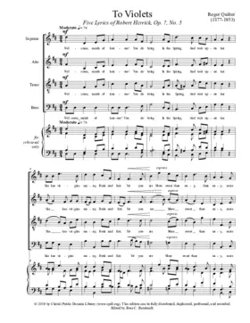 To Violets, Op. 7, No. 5