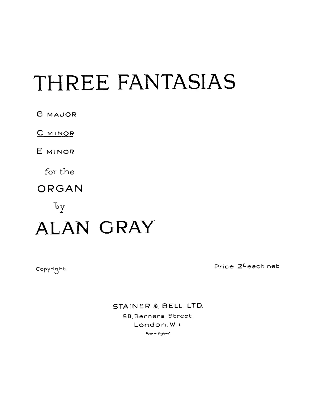 3 Fantasias for the Organ - Page 1