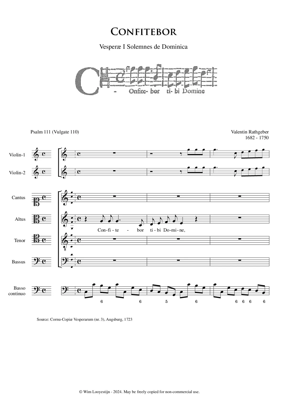 Confitebor, Op. II, No. 3 - Page 1