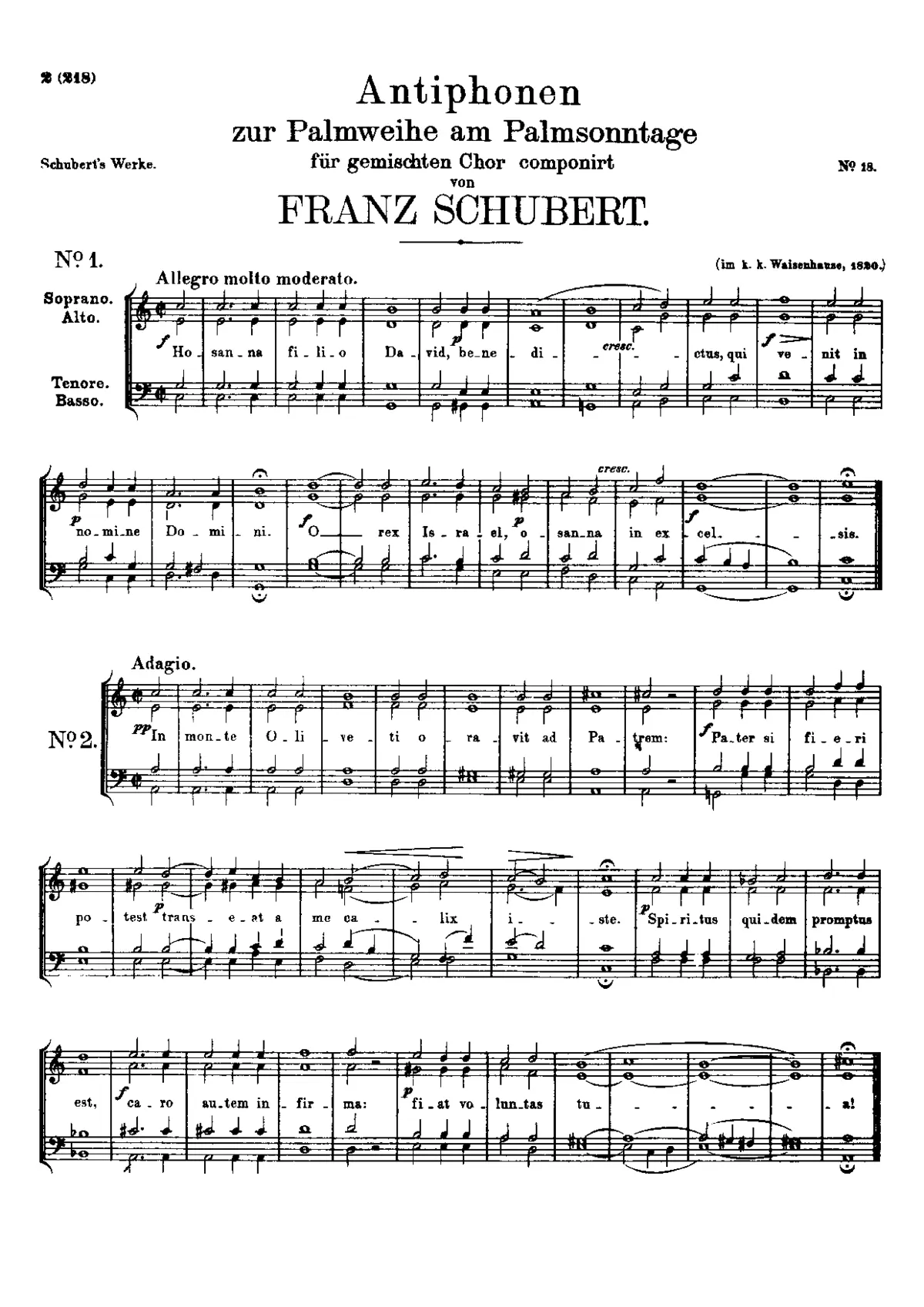 Sechs Antiphonen zum Palmsonntag - Page 1