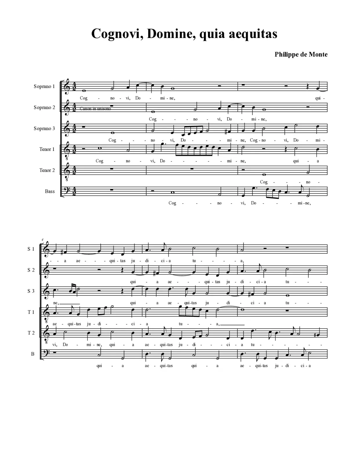 Cognovi, Domine, quia aequitas - Page 1