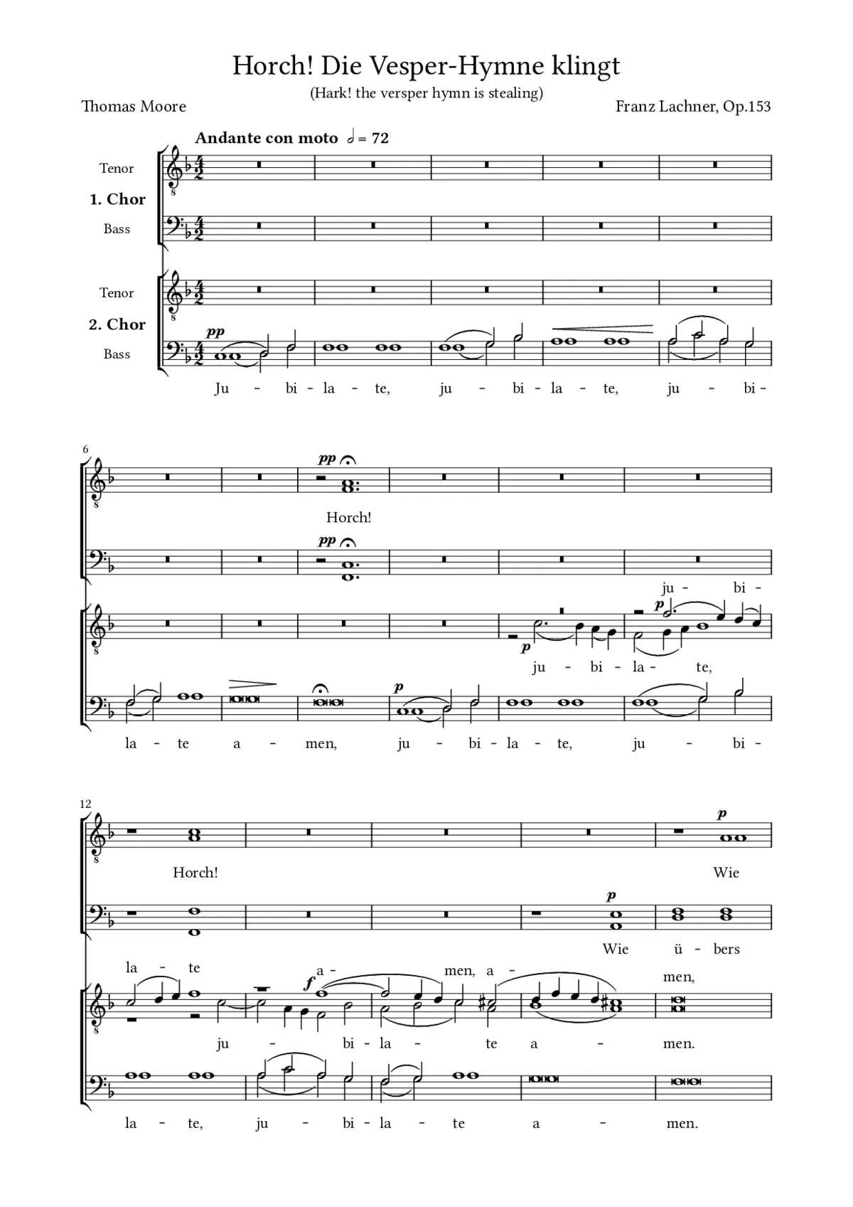 Horch! Die Vesper-Hymne klingt - Page 1