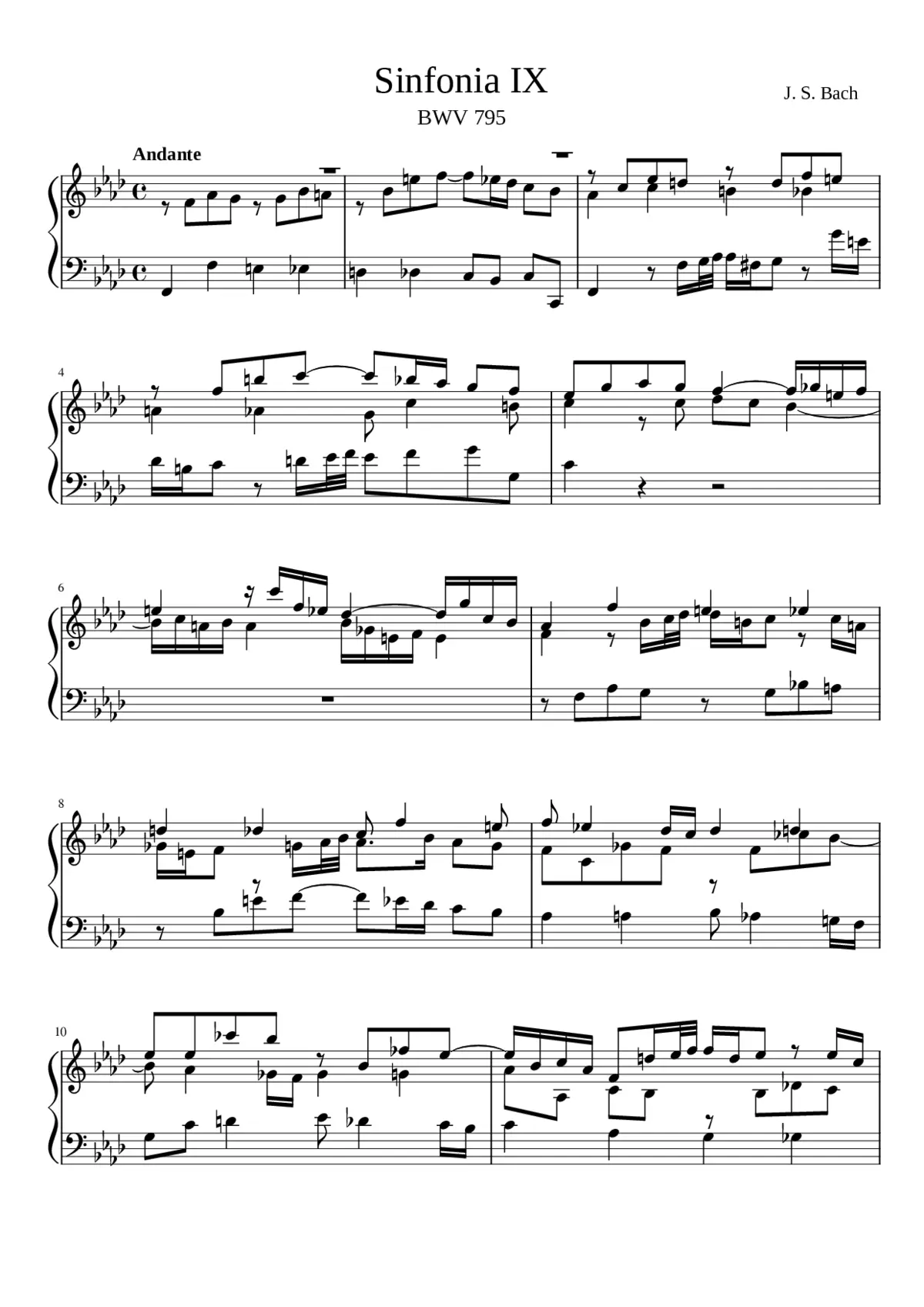 Sinfonia in F minor BWV 795 - Page 1
