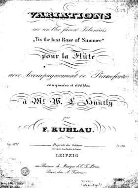 Variations sur l'ari favori Irlandais