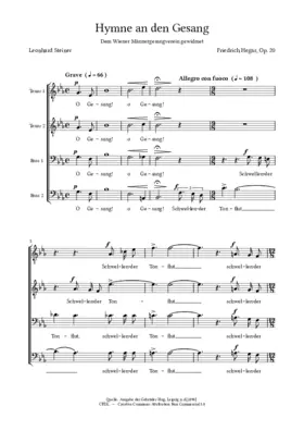 Hymne an den Gesang, Op. 20