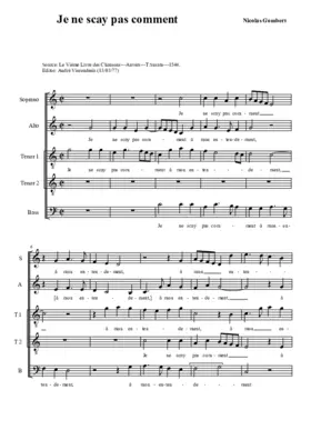 Je ne sçay pas comment