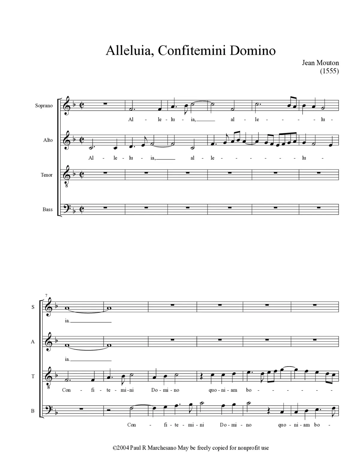Alleluia, Confitemini Domino - Page 1