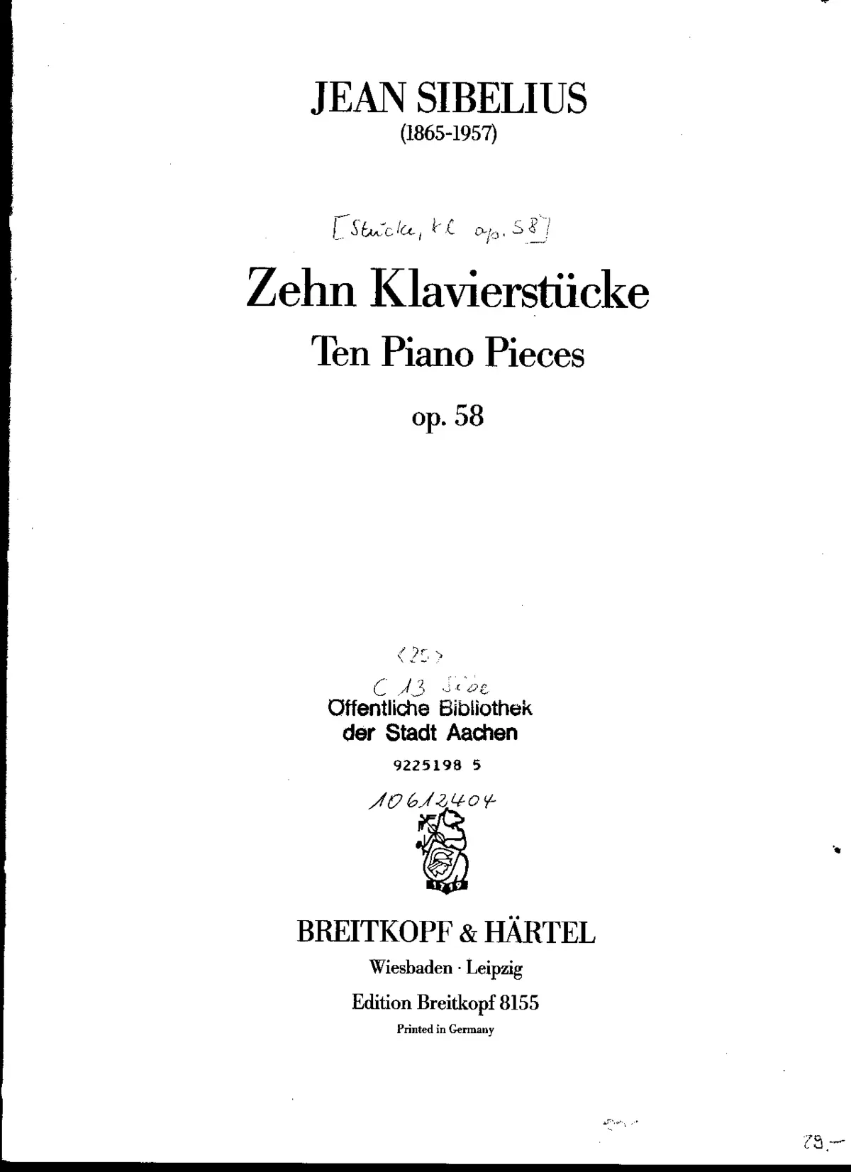 10 Pieces for Piano - Page 1
