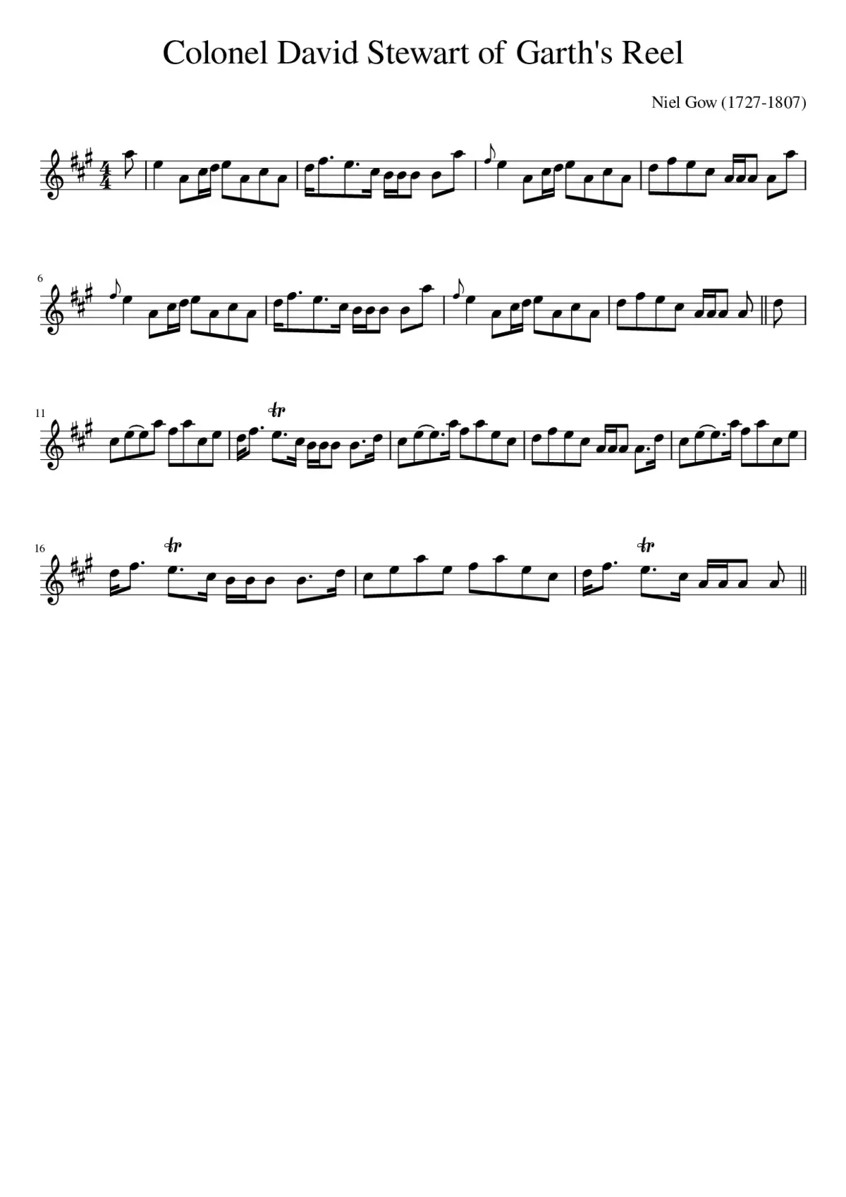 Colonel David Stewart of Garth's Reel - Page 1