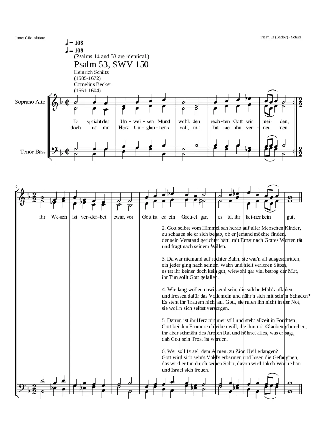Es spricht der Unweisen Mund wohl SWV 150 - Page 1