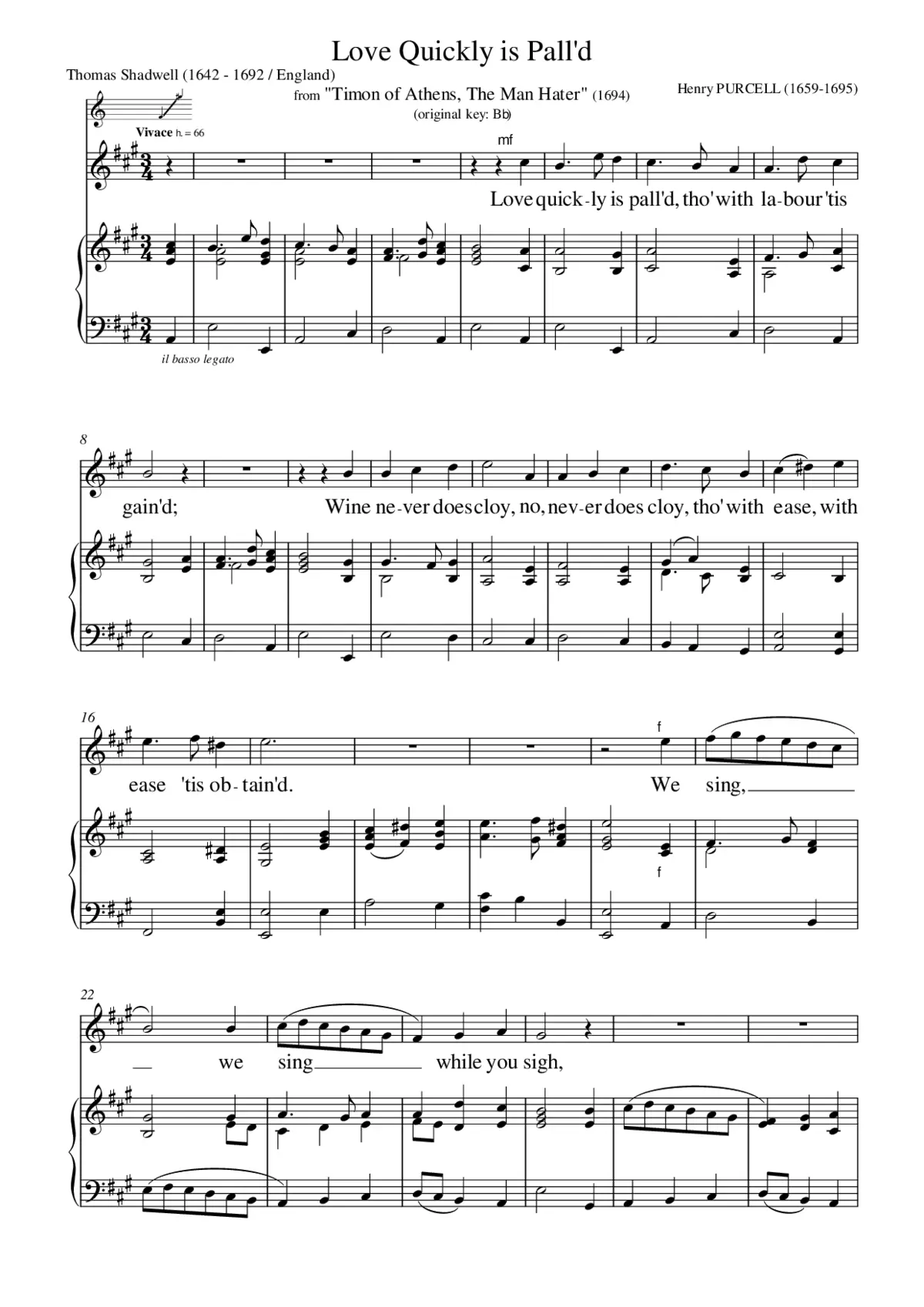 Love quickly is pall'd, Z 632/11 - Page 1