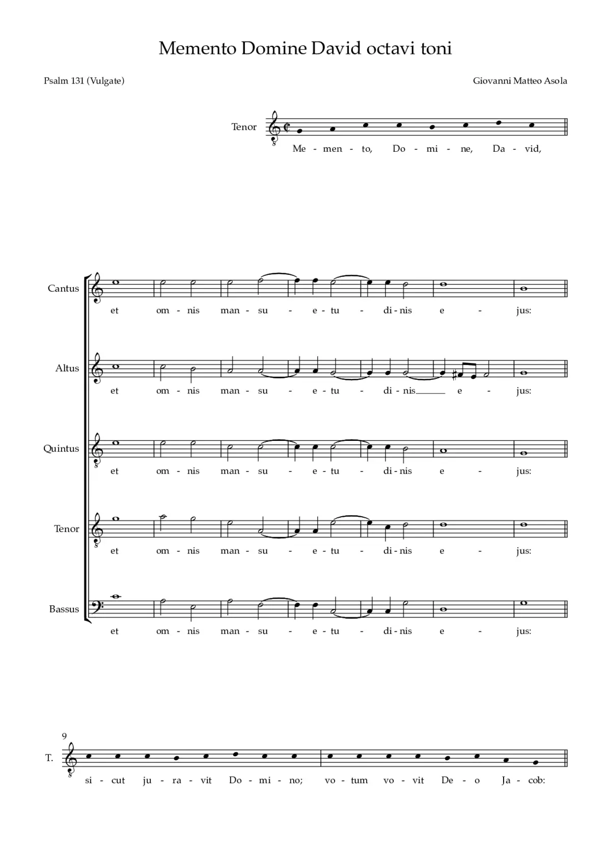 Memento Domine David octavi toni - Page 1