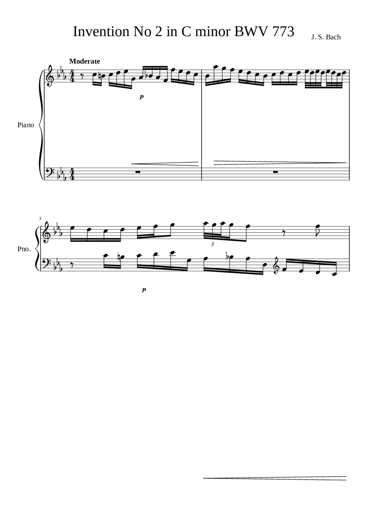 Invention in C minor BWV 773 - Page 1