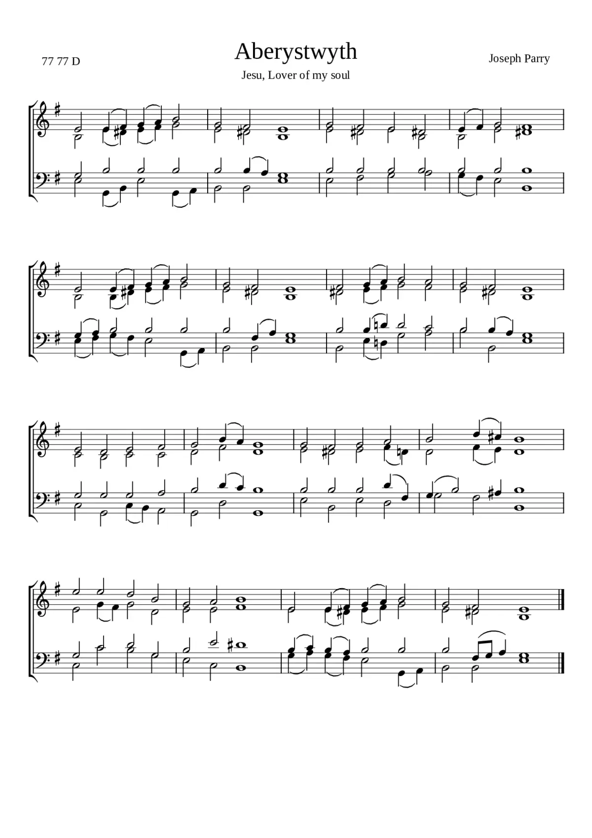 Aberystwyth (Jeus Lover of my soul) - Page 1