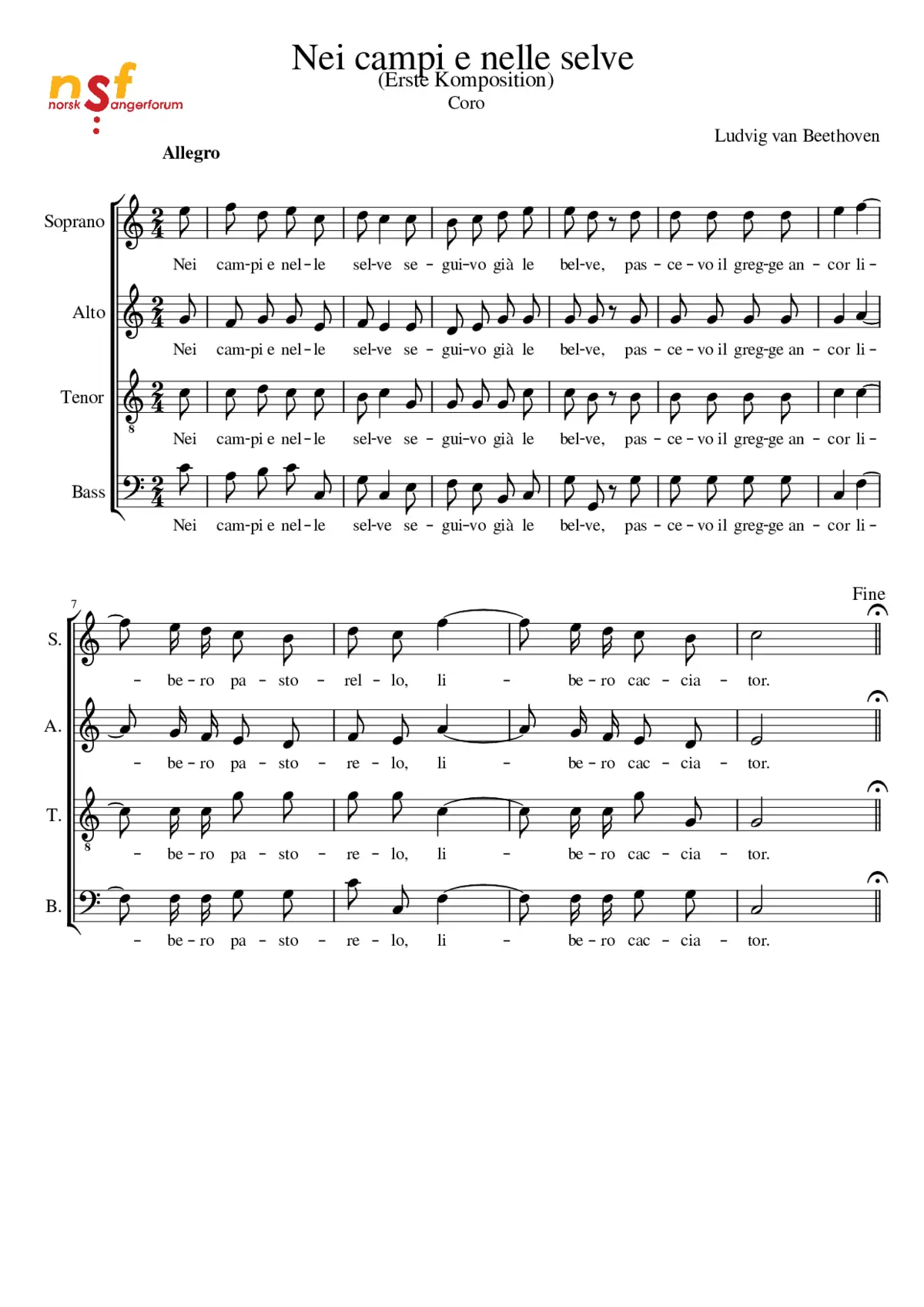 Nei campi e nelle selve - Page 1