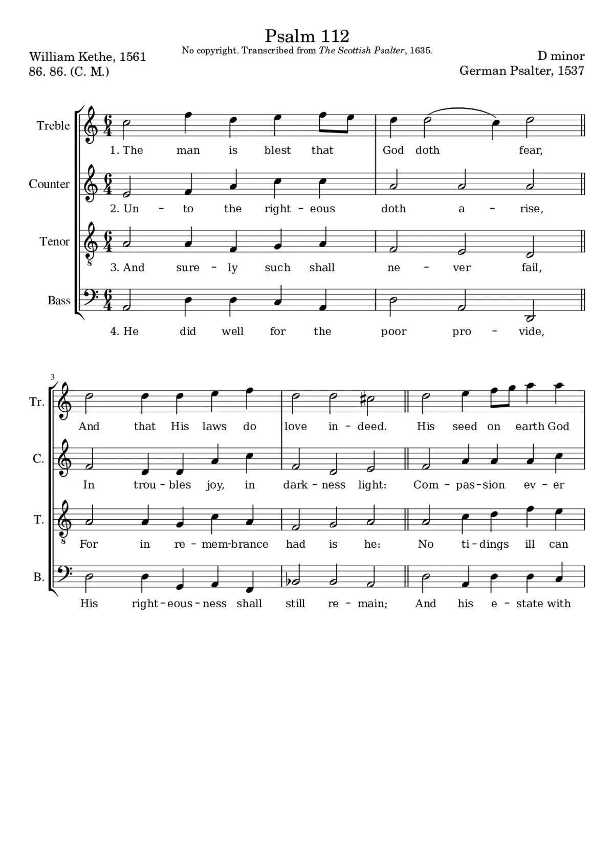 The man is blest that God doth fear - Page 1