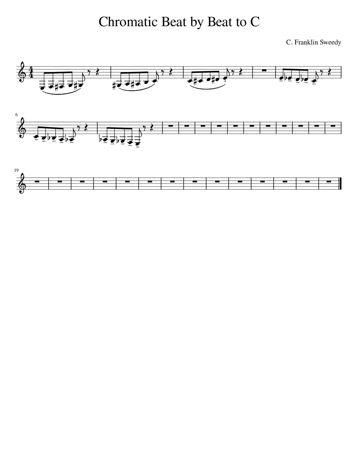 Clarinet: Chromatic Scale Beat by Beat Exercise - Page 1