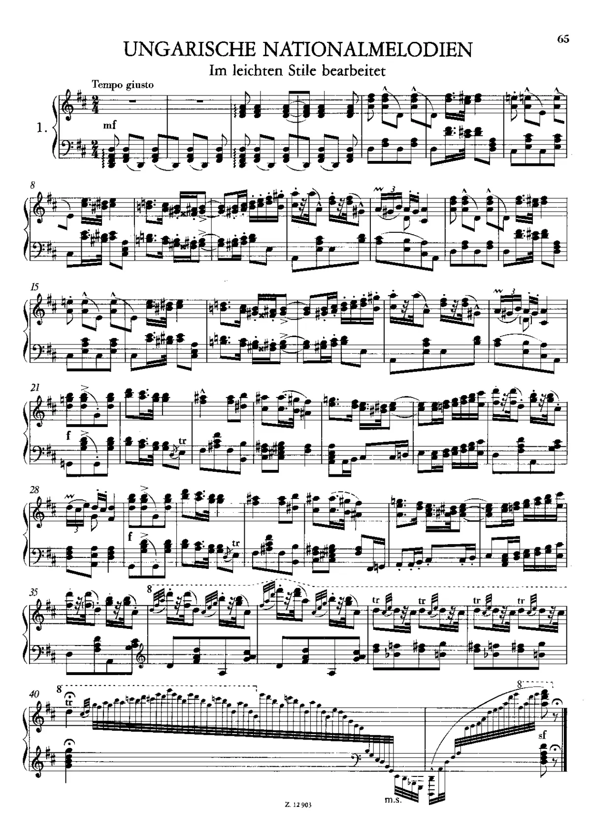 Ungarische Nationalmelodien, S.243 - Page 1