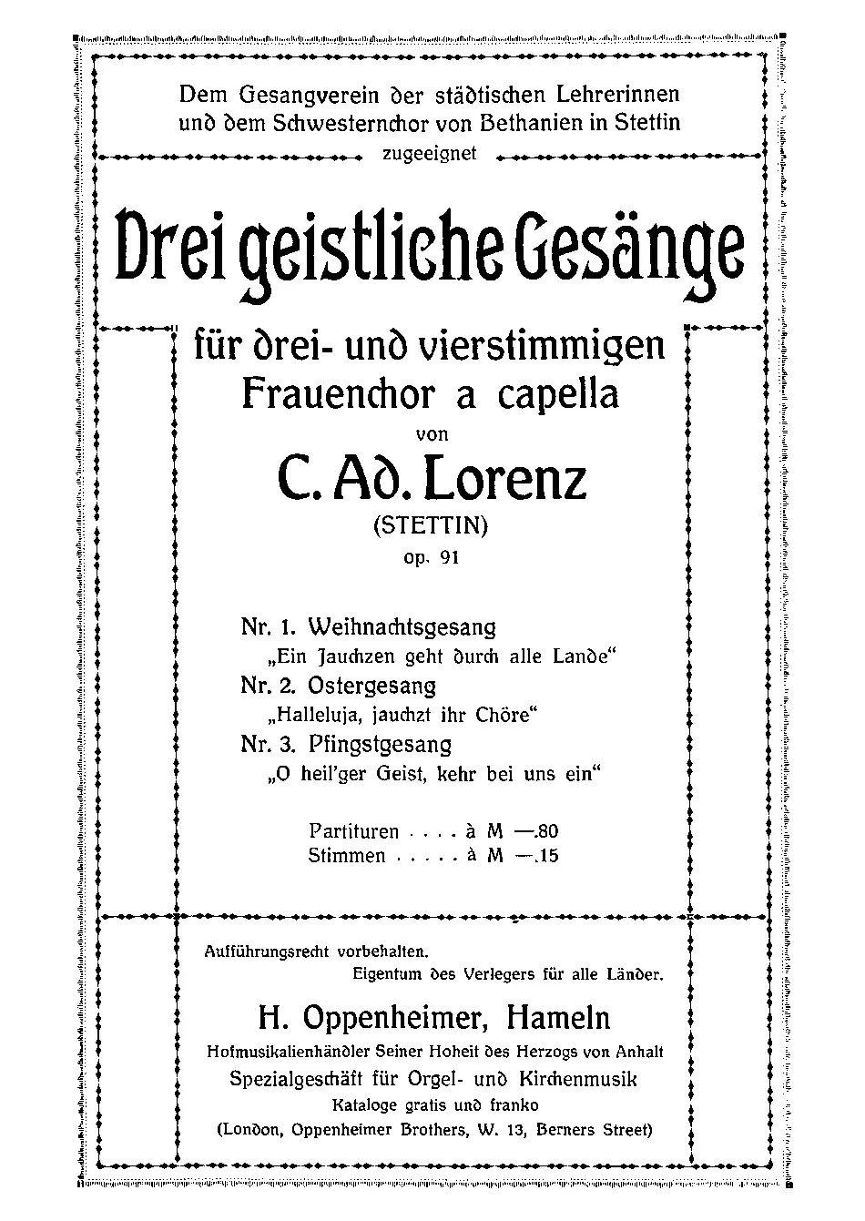 3 Geistliche Gesänge - Page 1