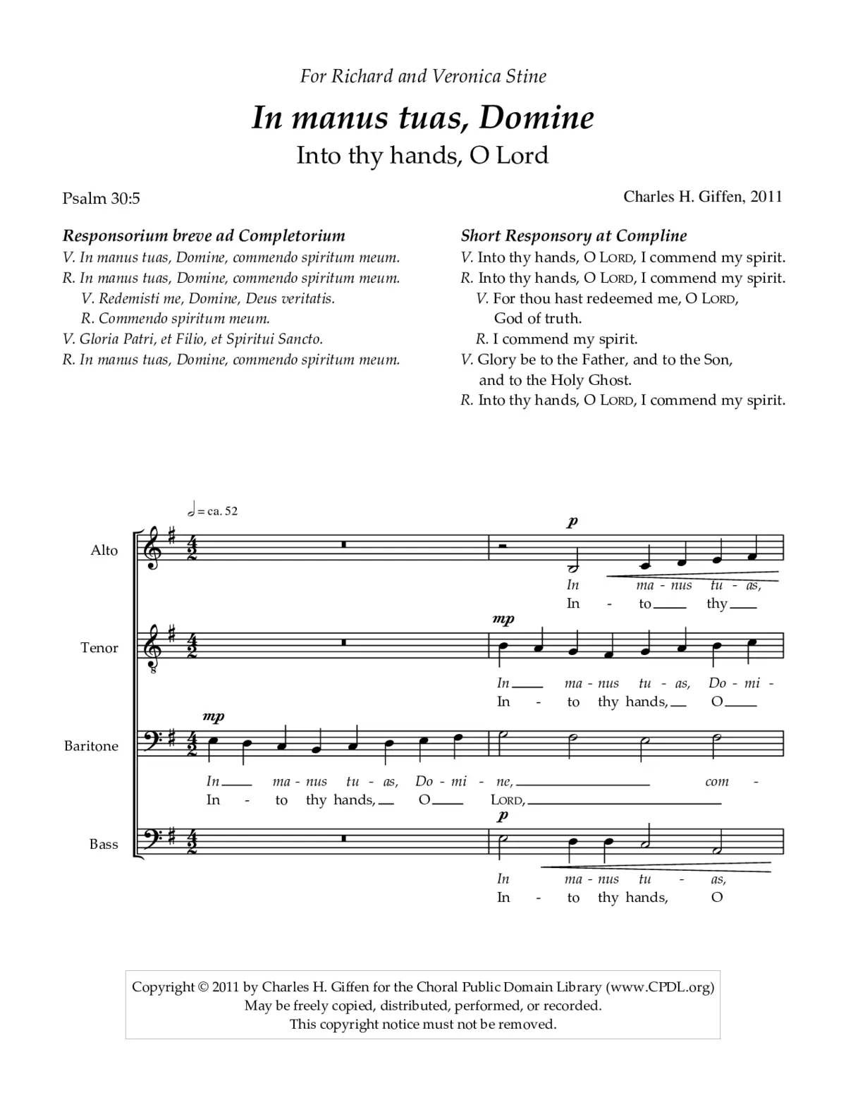 In manus tuas, Domine - Page 1