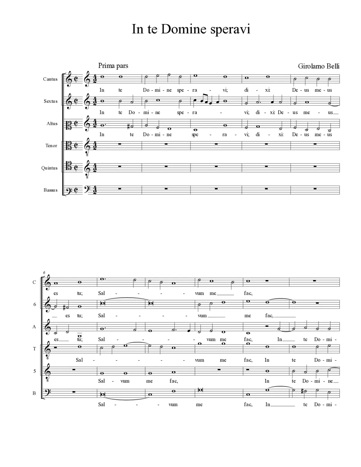 In te Domine speravi - Page 1