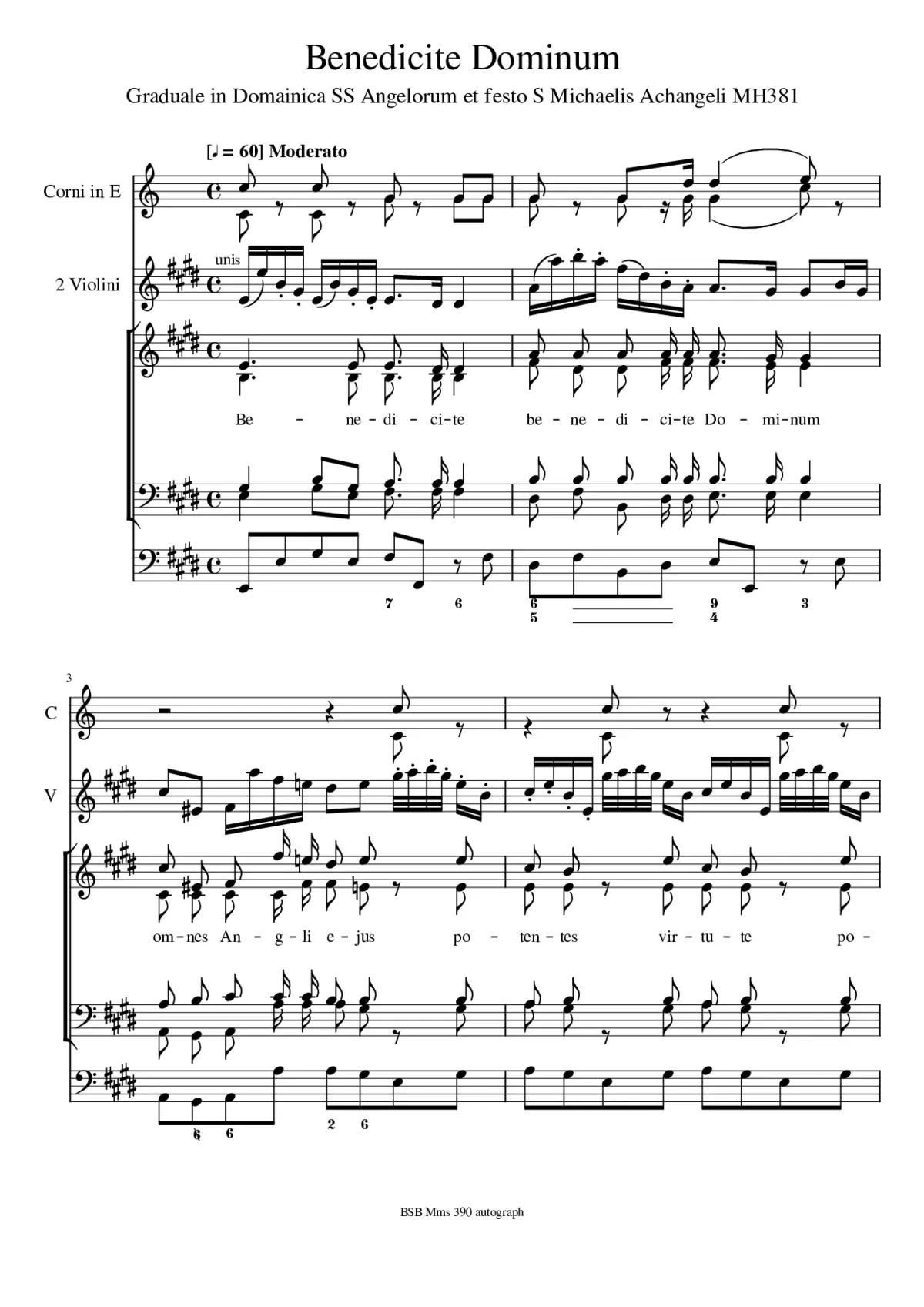 Benedicite Dominum, MH 381 - Page 1