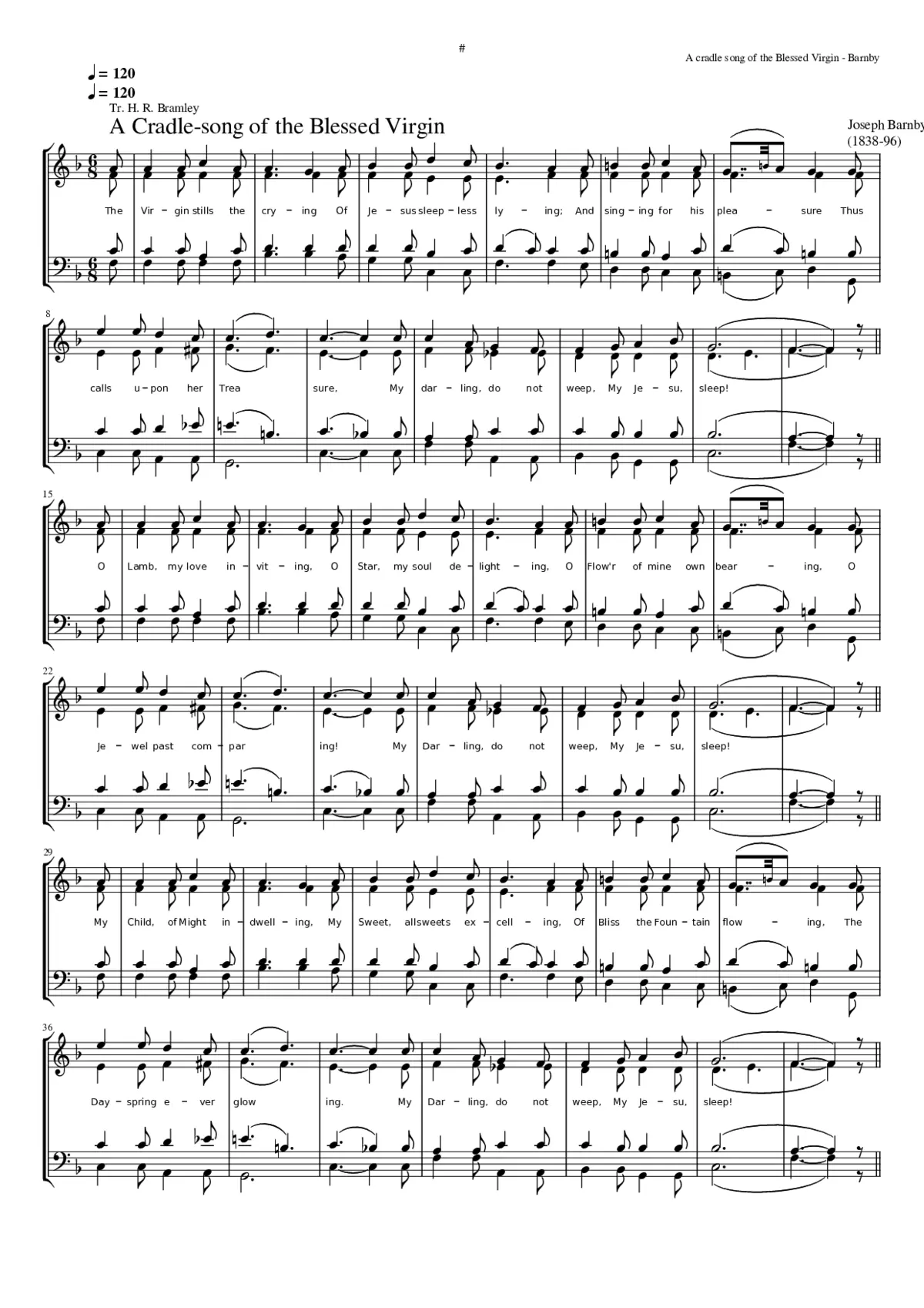 A Cradle Song of the Blessed Virgin - Page 1