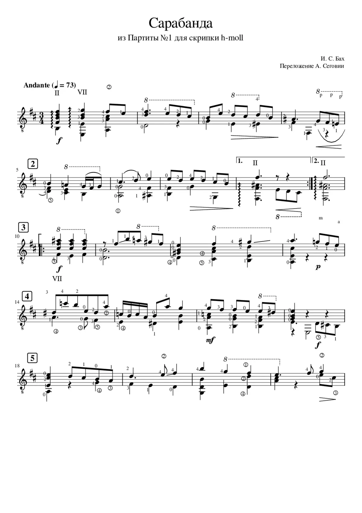 Violin Partita No.1 in B minor BWV 1002 - Page 1